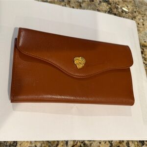 Princess Gardner Brown Leather Wallet with Gold Accent